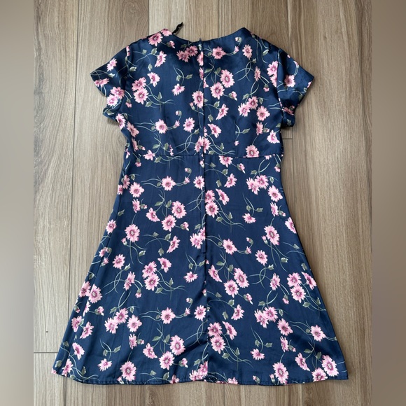 Vintage 1990s Navy & Pink Floral Mini Dress - Picture 13 of 13
